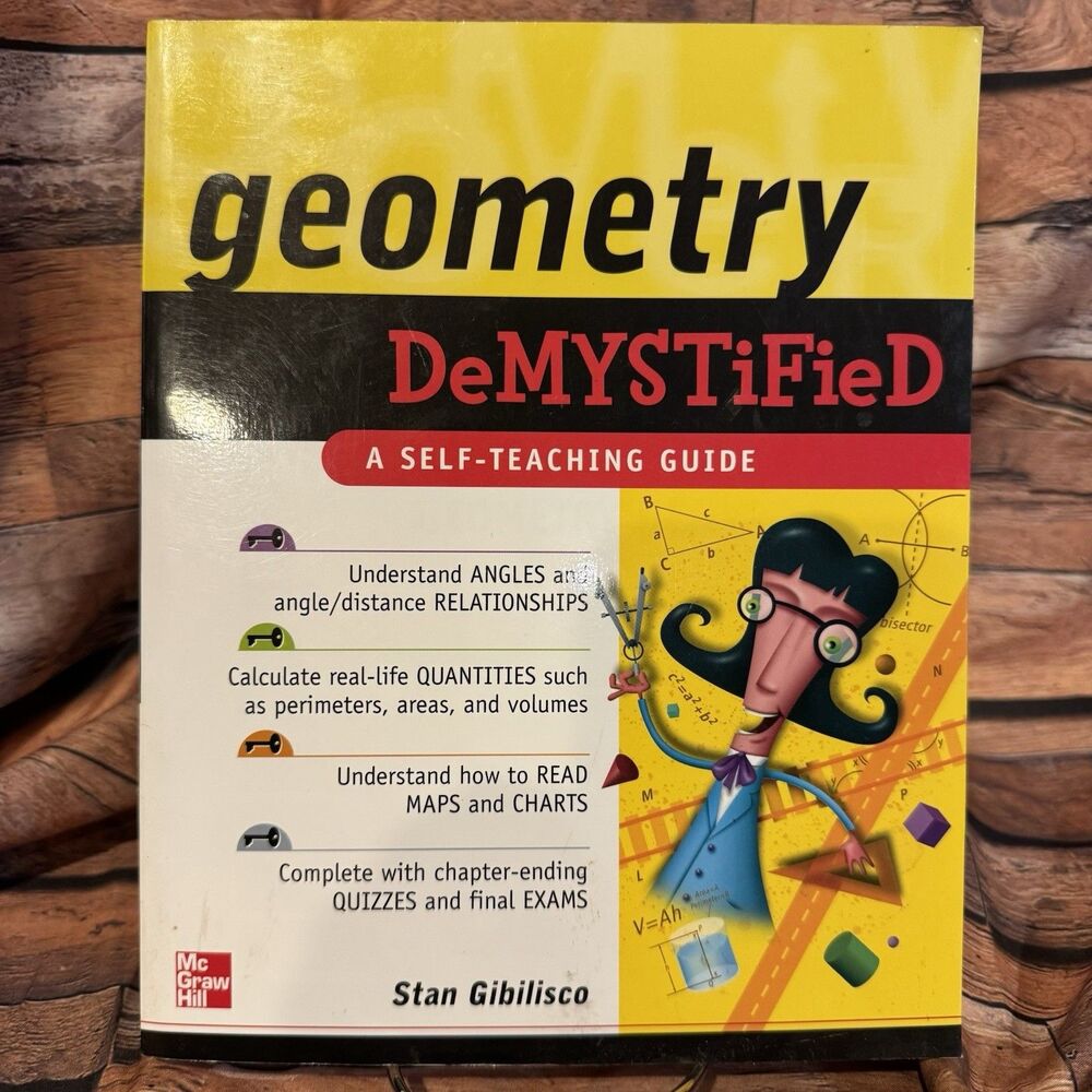 Geometry DeMYSTiFieD Self-Teaching Guide Stan Gibilisco Math Textbook Learn